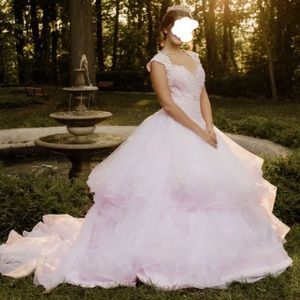 Pink Quinceanera dress. Worn once in excellent condition. Size 2